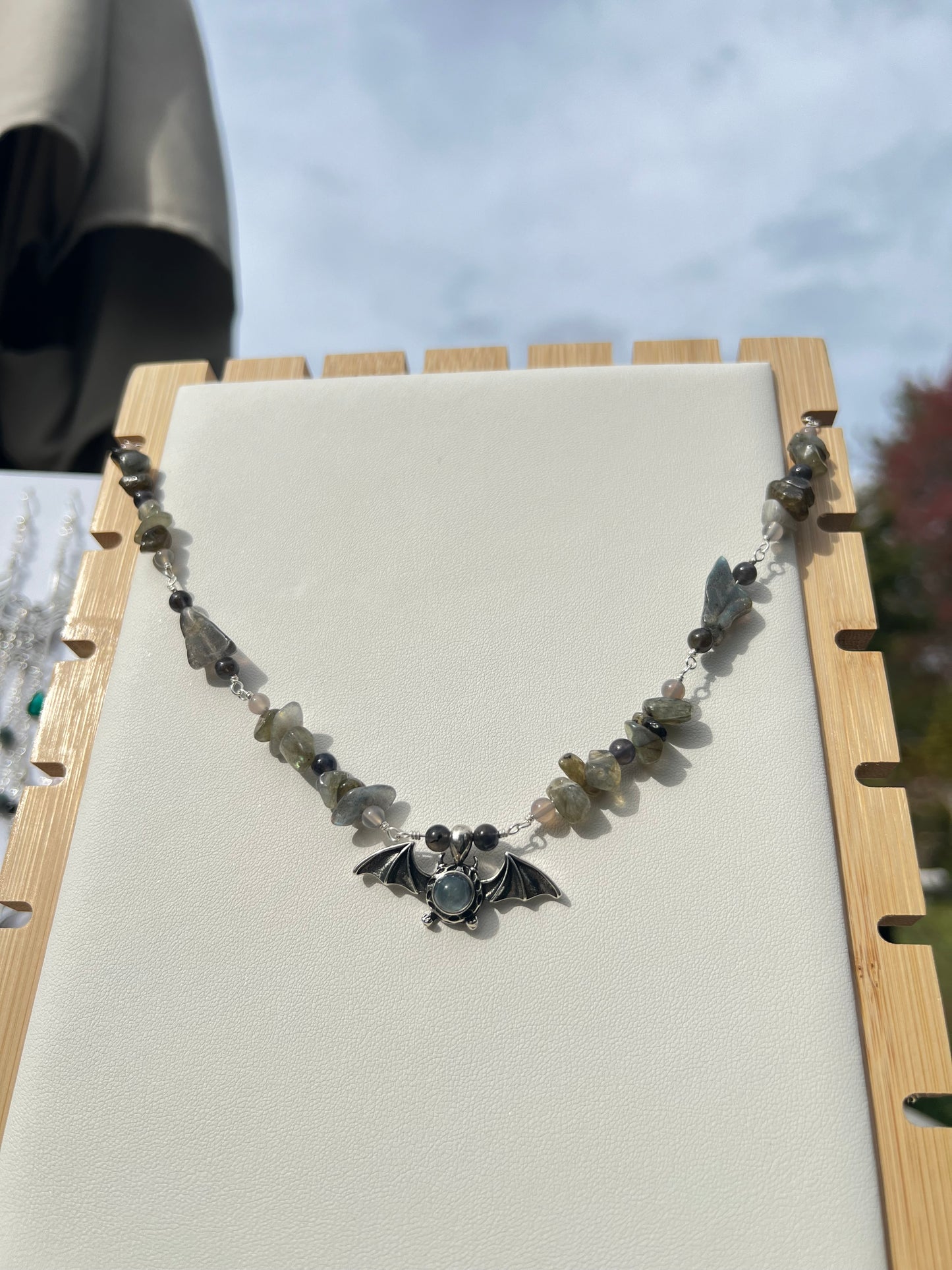Labradorite, Iolite, Gray Chalcedony Spooky Necklace