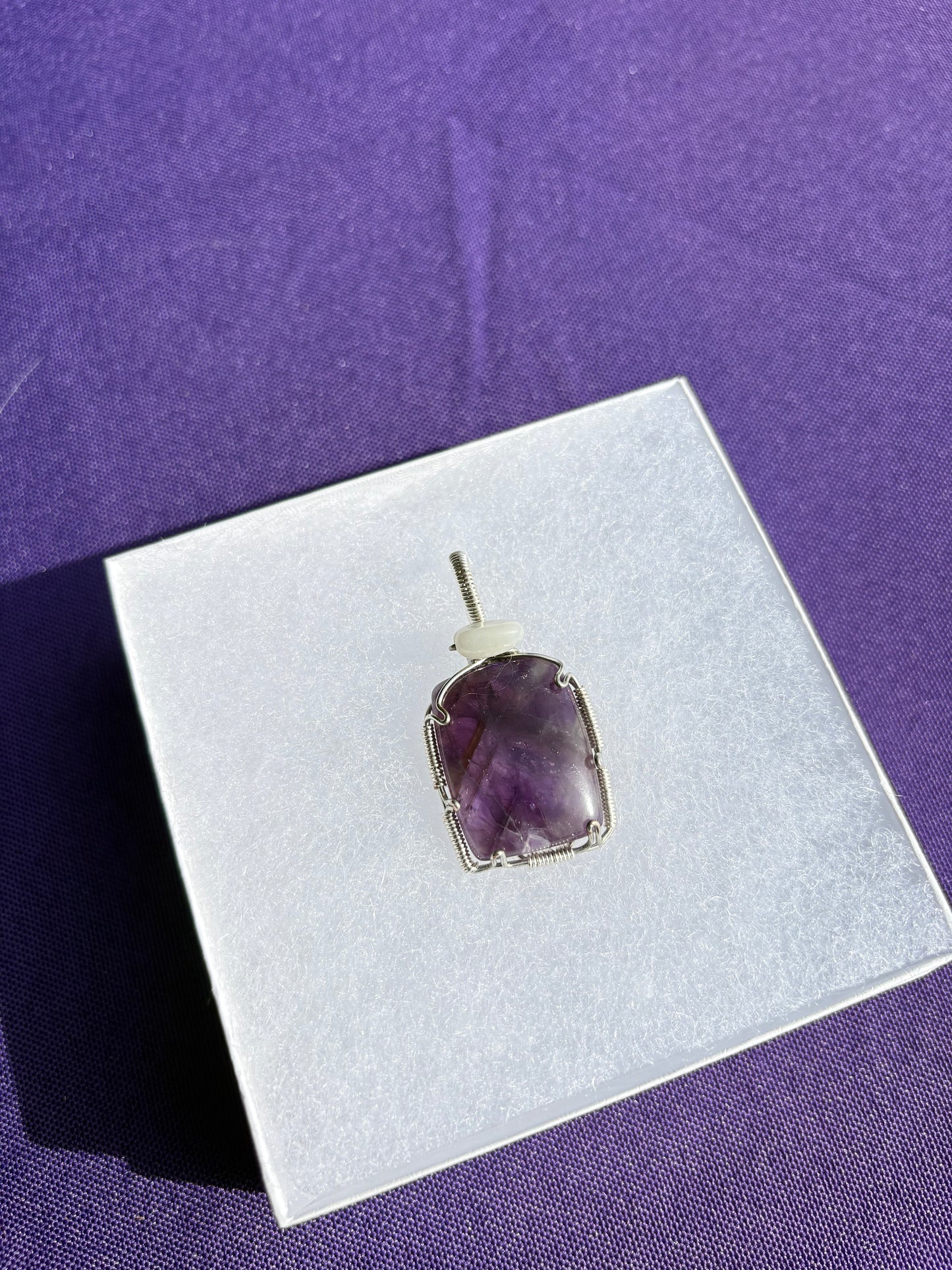 Amethyst and White Moonstone Pendant