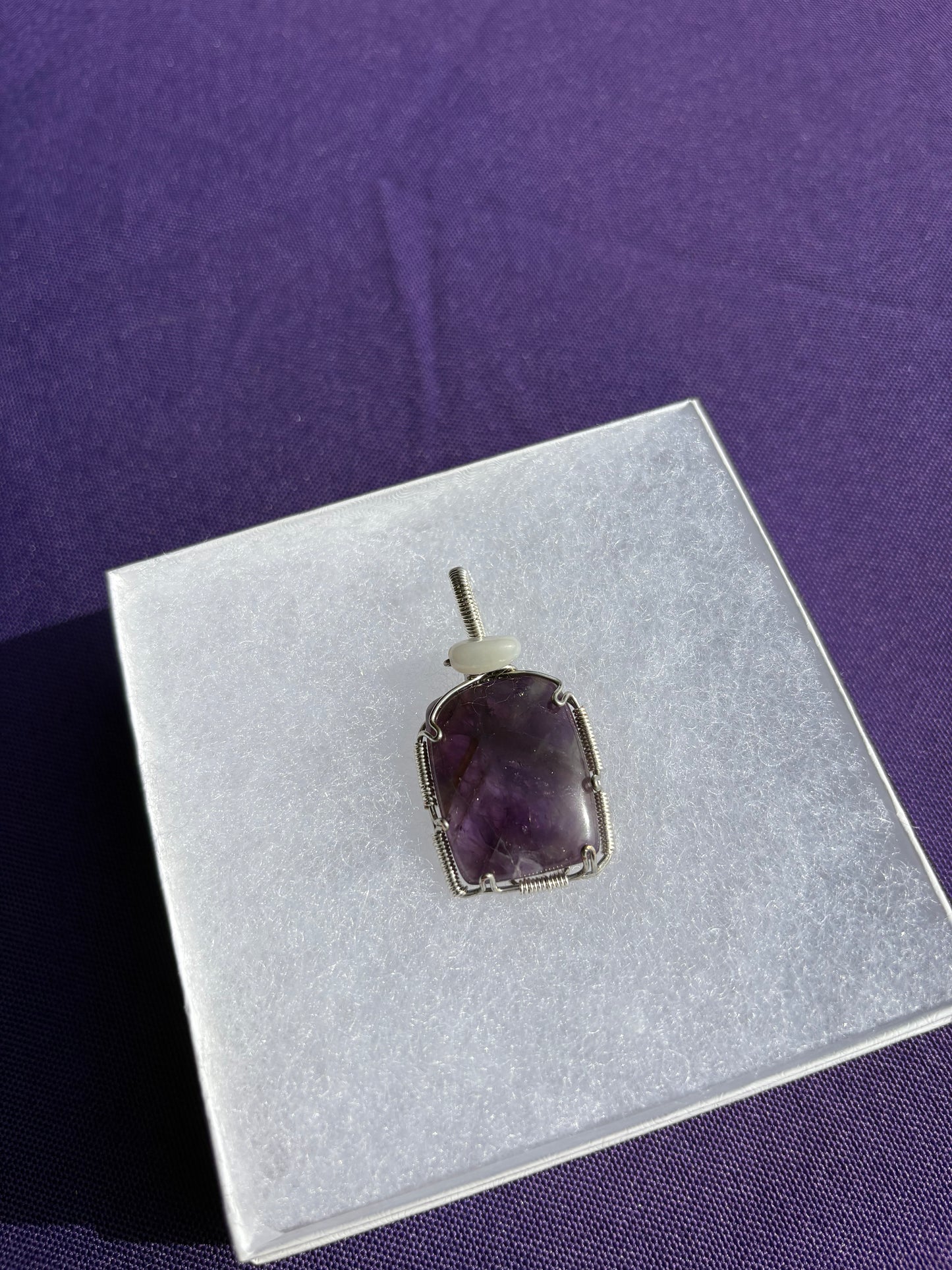 Amethyst and White Moonstone Pendant