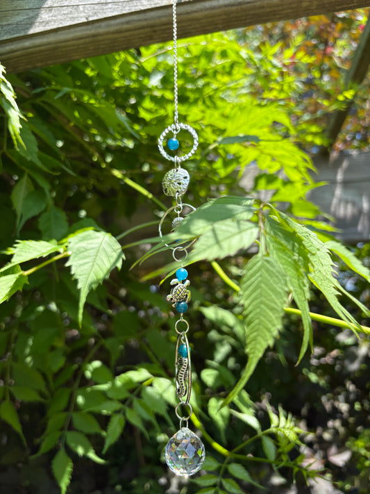 Blue Apatite Sea Life Sun Catcher