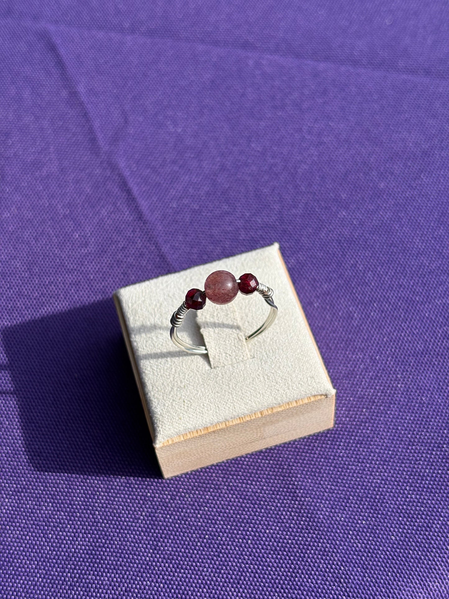 Garnet & Strawberry Quartz Ring