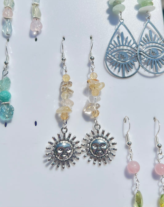 Citrine & Golden Rutile Pixie earrings