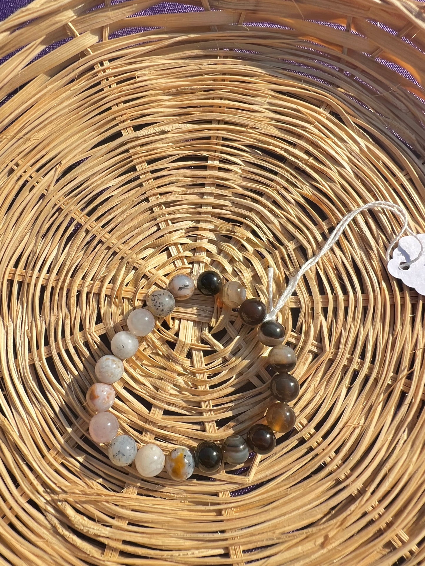 Smoky Agate & Dendritic Opal bracelet
