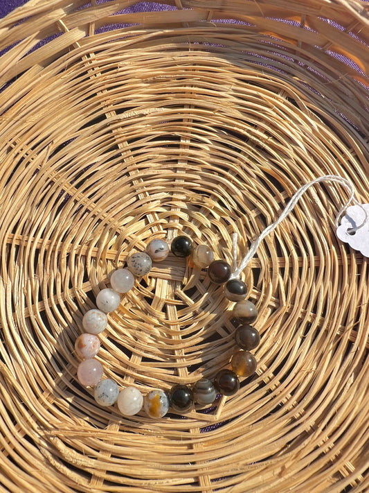 Smoky Agate & Dendritic Opal bracelet