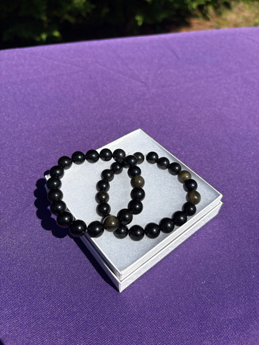 Golden Sheen Obsidian Bracelets