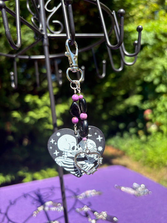 Phosphosiderite & Hypersthene Skull Lovers Charm