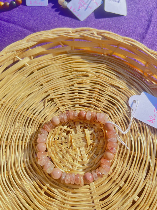 Strawberry Quartz & Rhodonite bracelet