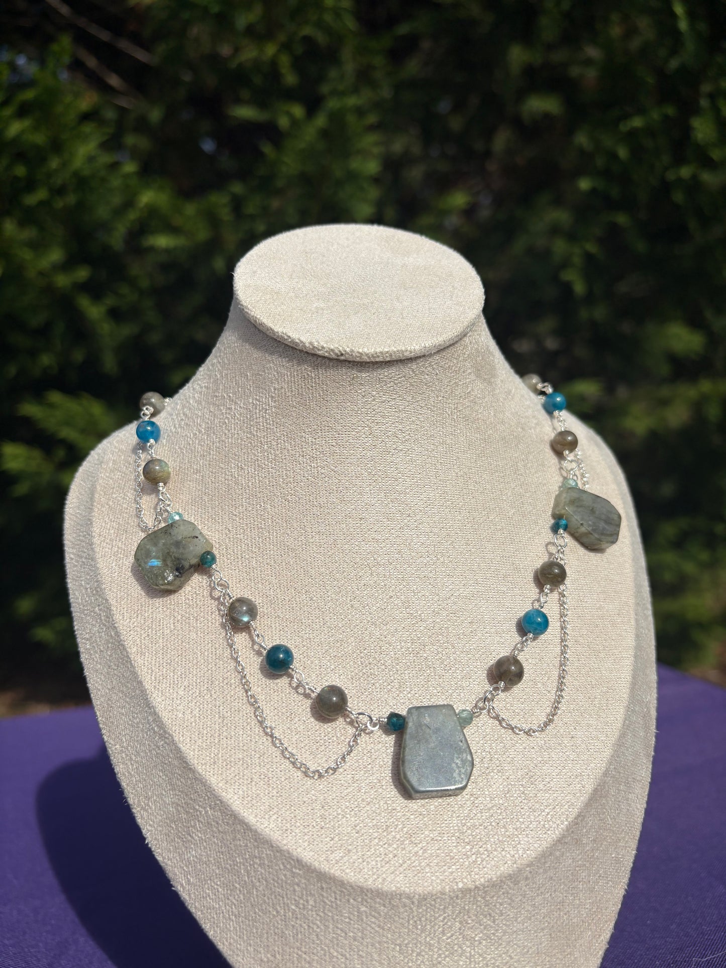 Labradorite and Blue Apatite Necklace