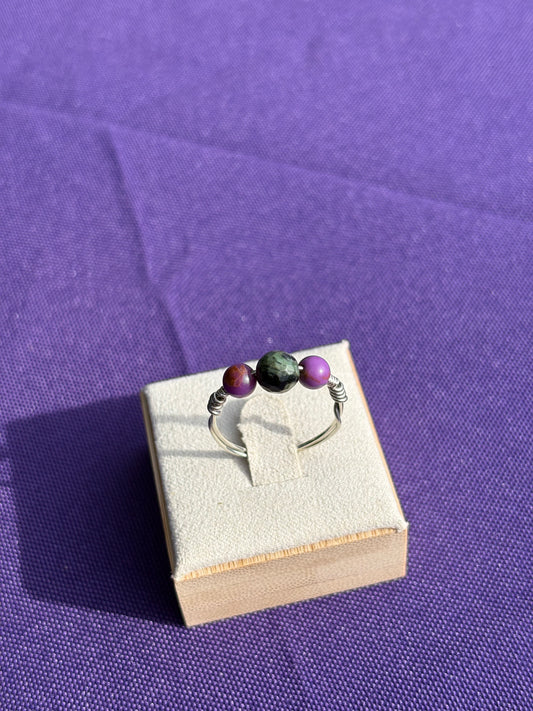 Kambaba Jasper & Phosphosiderite Ring