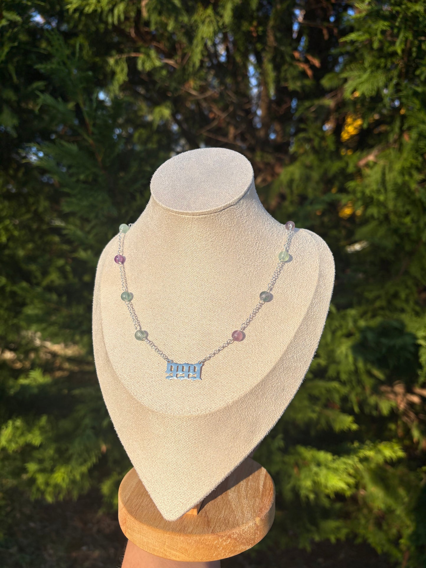 999 Rainbow Fluorite necklace