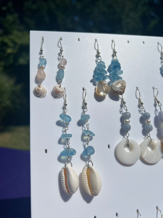 Aquamarine mermaid earrings