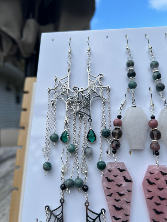 Pyrite in Jade & Topaz Spooky Earrings
