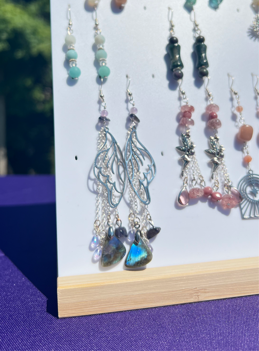 Labradorite & Iolite & Amethyst Butterfly Pixie earrings