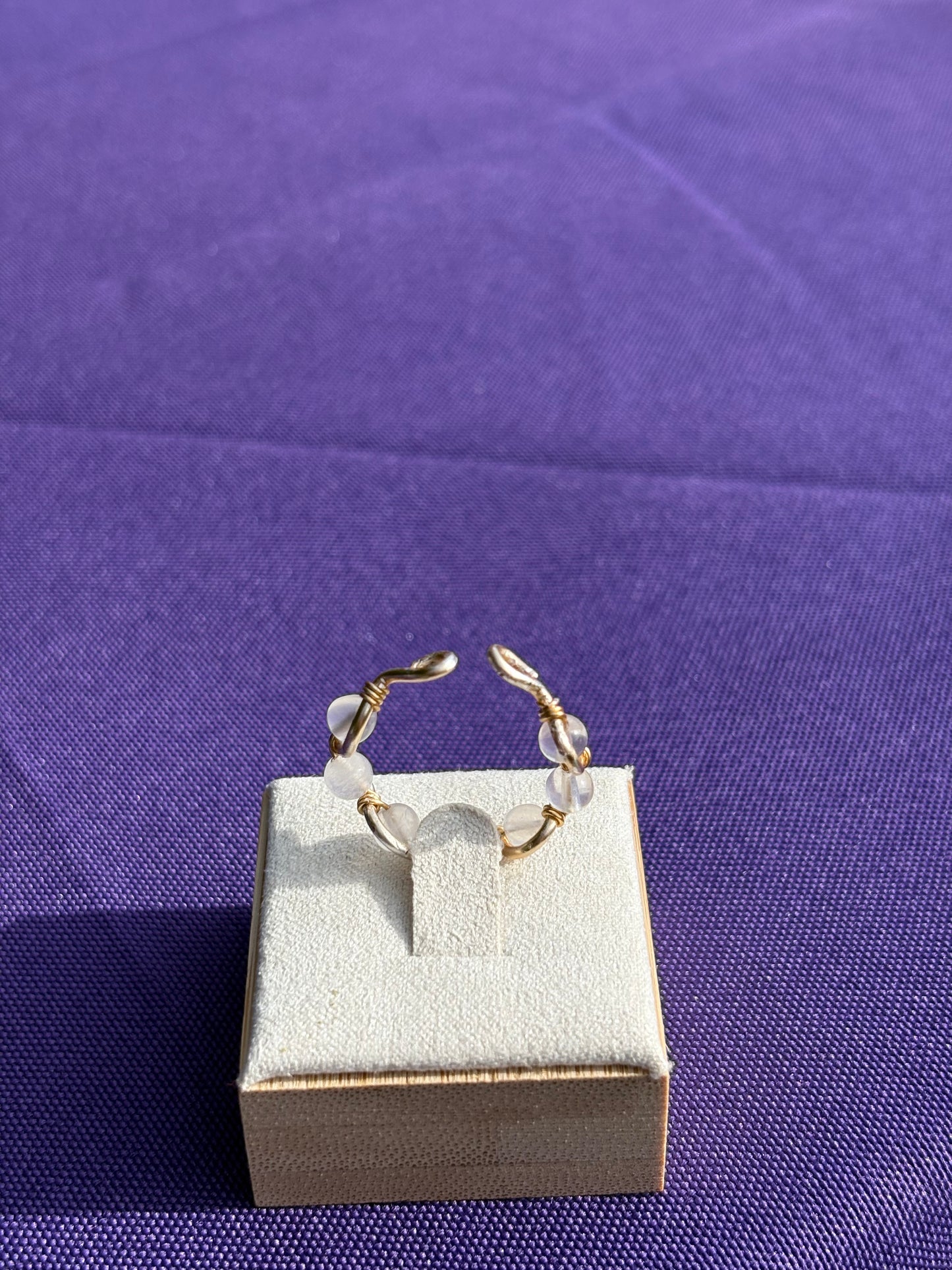 Clear Quartz Adjustable Wave Ring