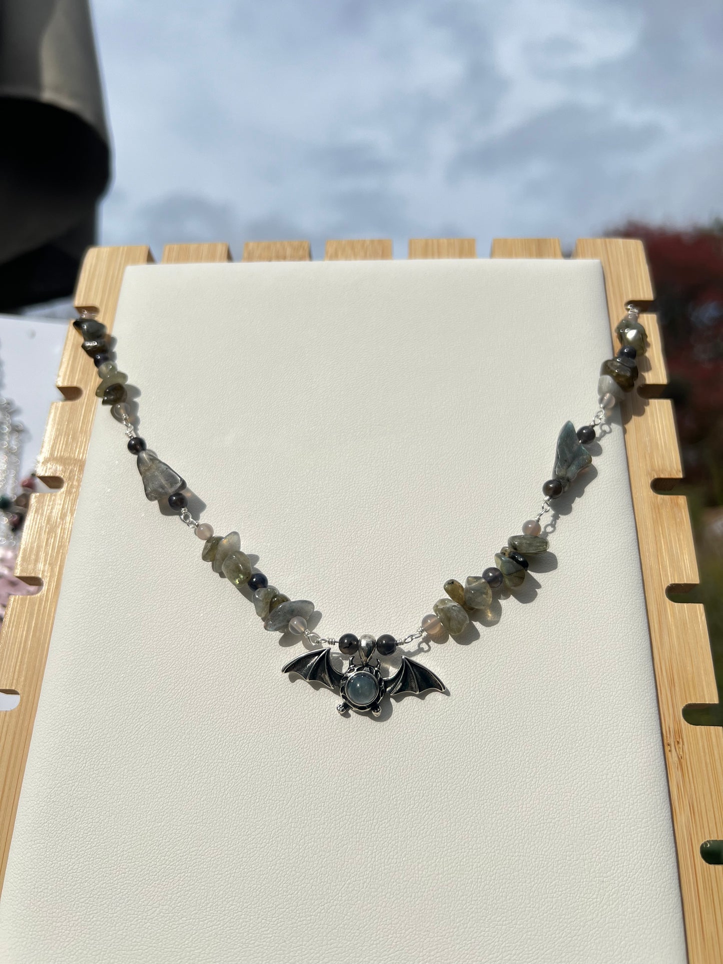 Labradorite, Iolite, Gray Chalcedony Spooky Necklace