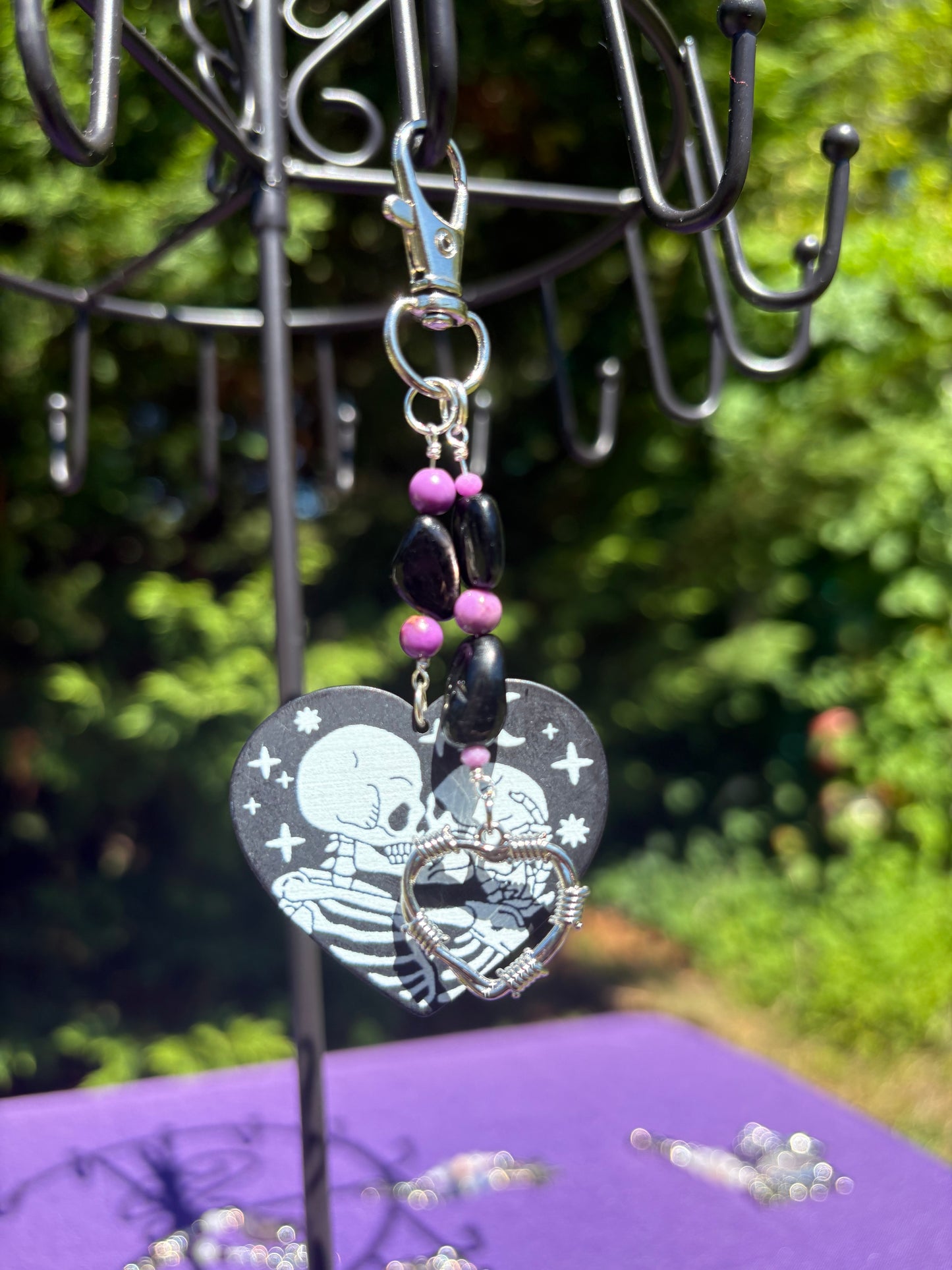 Phosphosiderite & Hypersthene Skull Lovers Charm