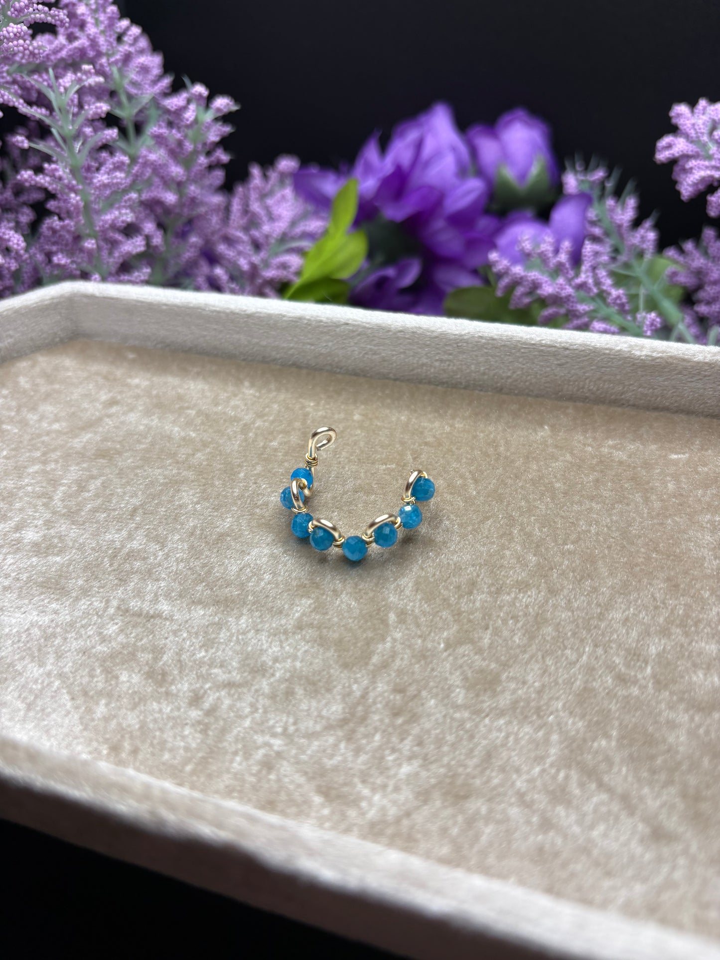 Blue Apatite Adjustable Ring