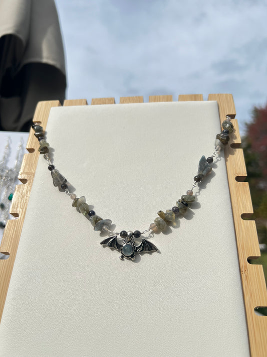 Labradorite, Iolite, Gray Chalcedony Spooky Necklace