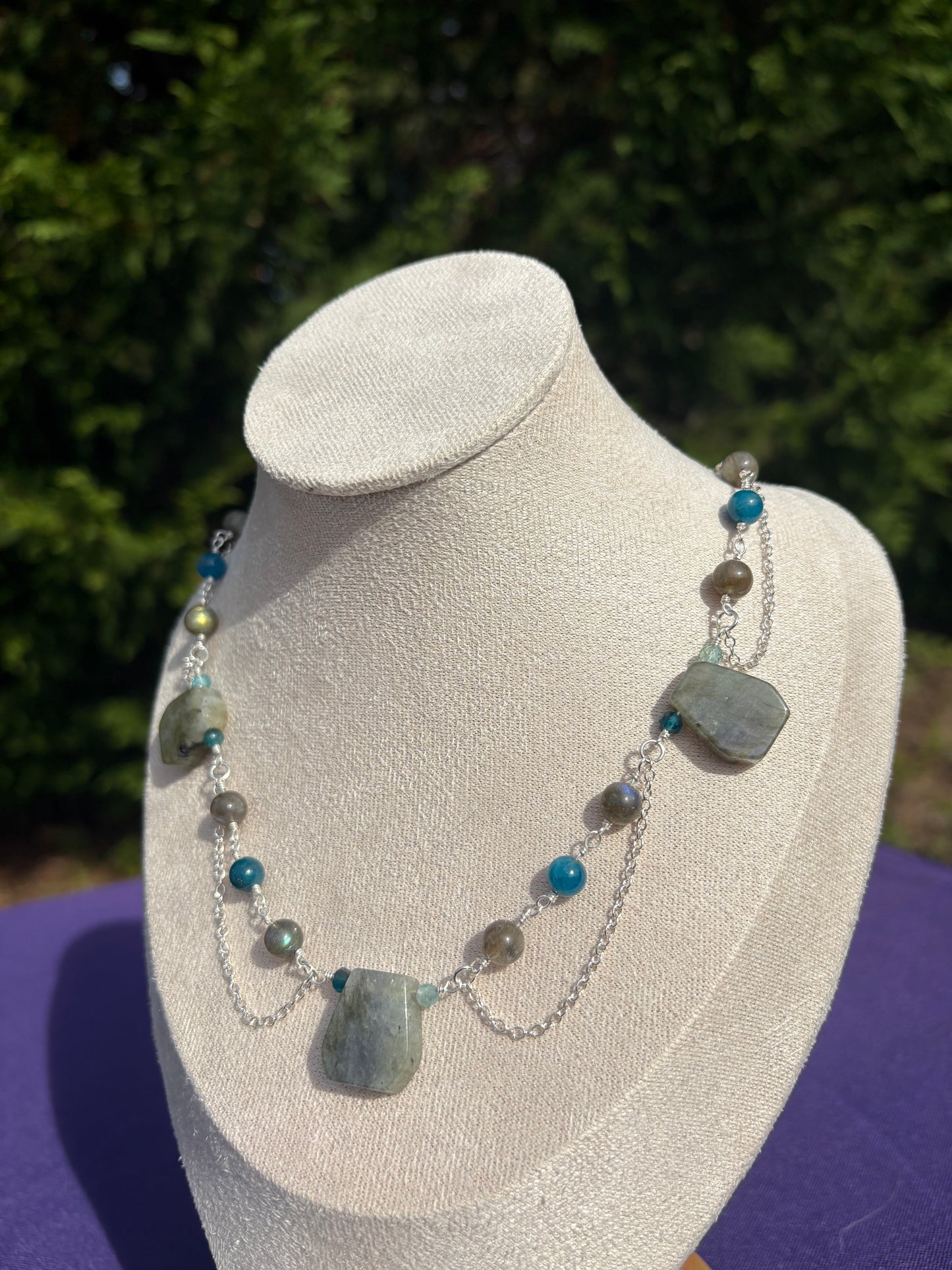 Labradorite and Blue Apatite Necklace