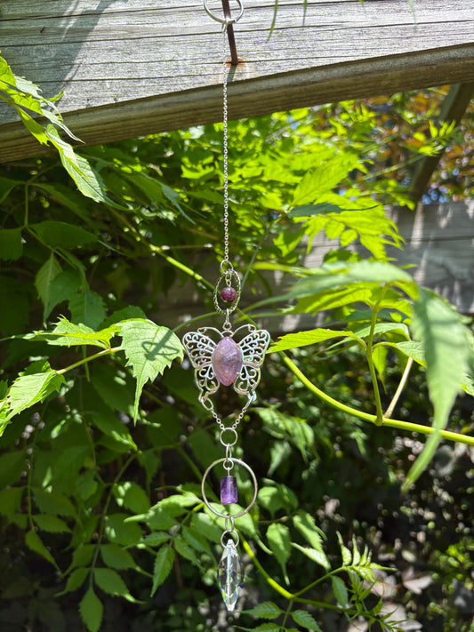 Amethyst & Lepidolite Butterfly Sun Catcher