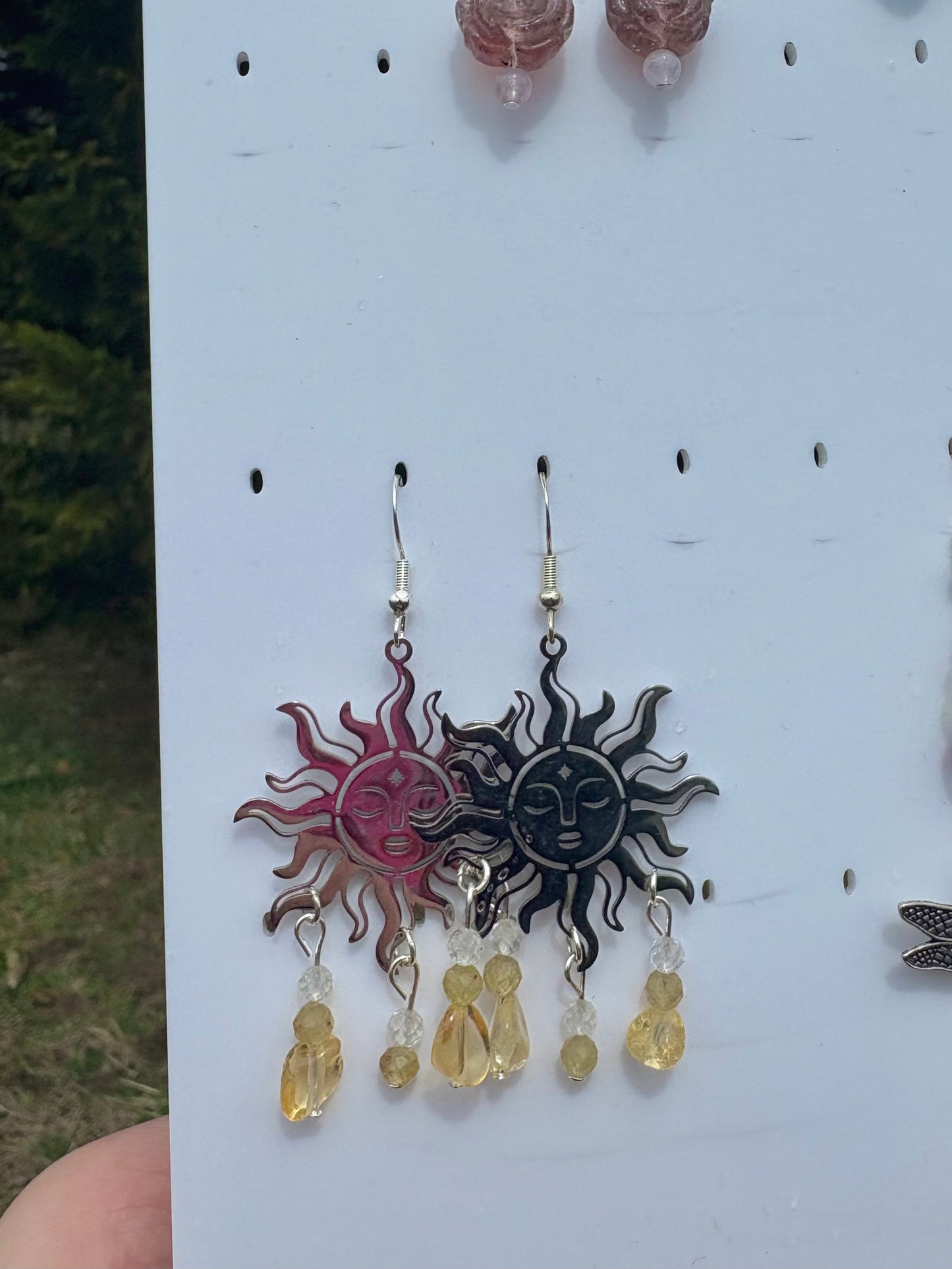 Citrine, Yellow Apatite & Topaz Sun earrings