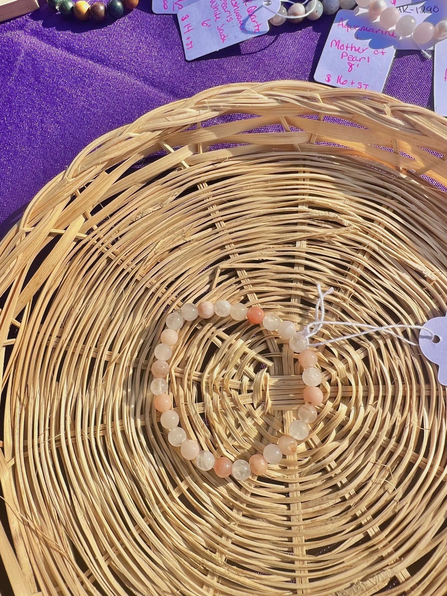 Peach Aventurine & Clear Quartz bracelet