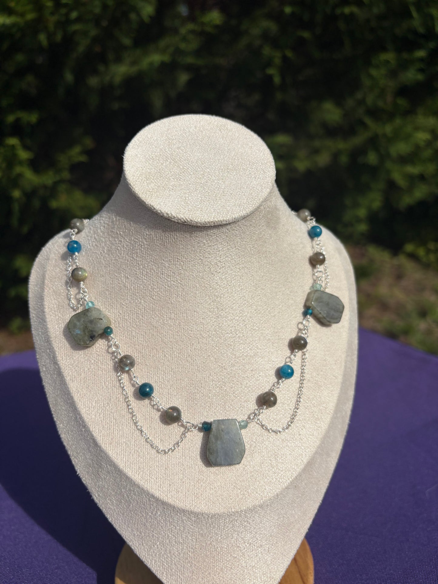 Labradorite and Blue Apatite Necklace
