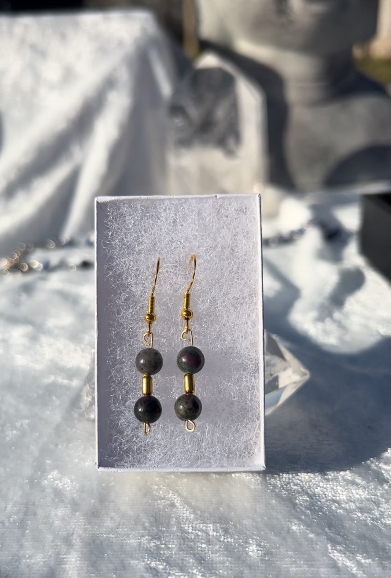 Ruby in Apatite Earrings