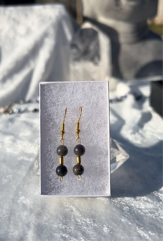 Ruby in Apatite Earrings