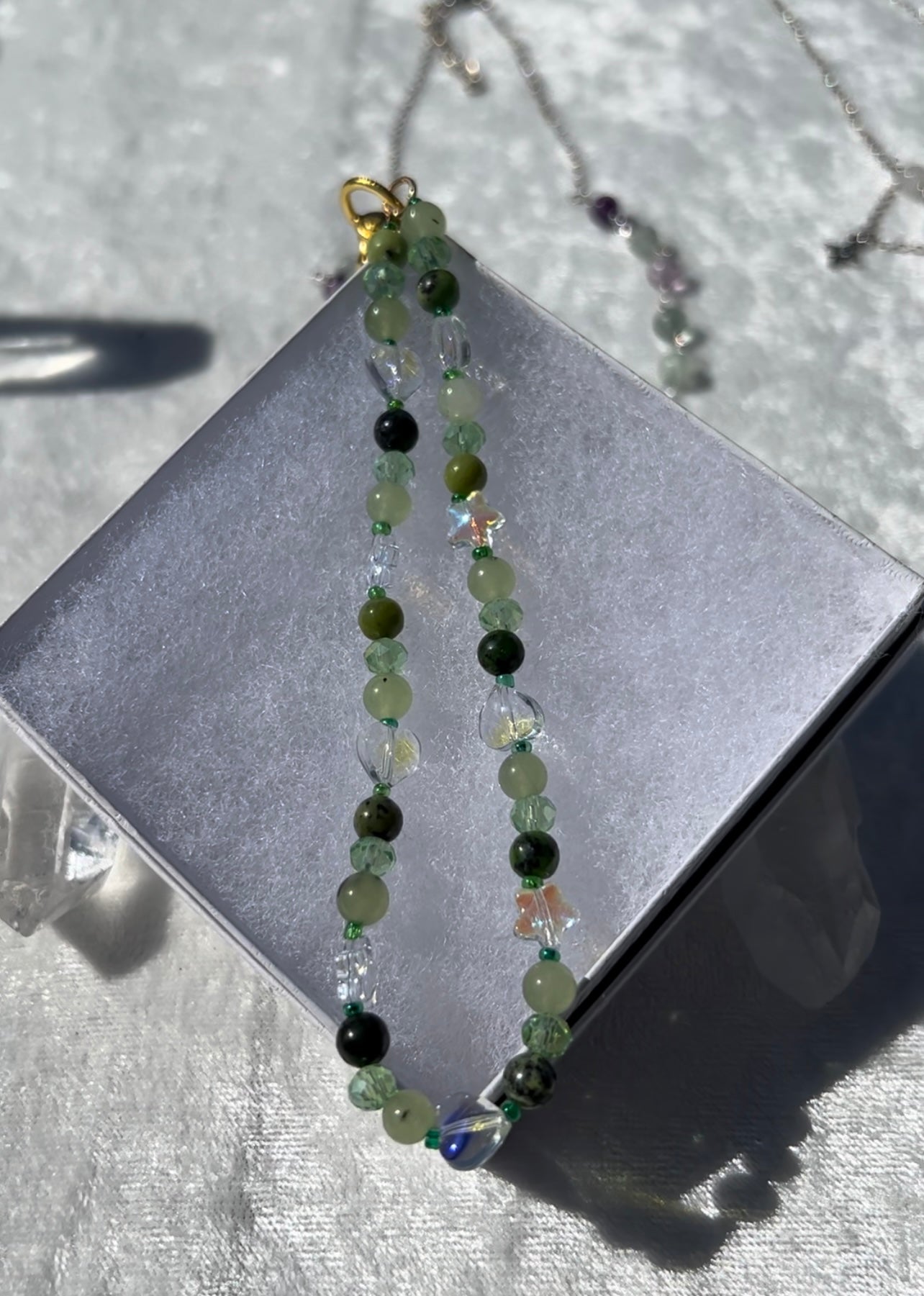 Chrysoprase & Prehnite Wristlets