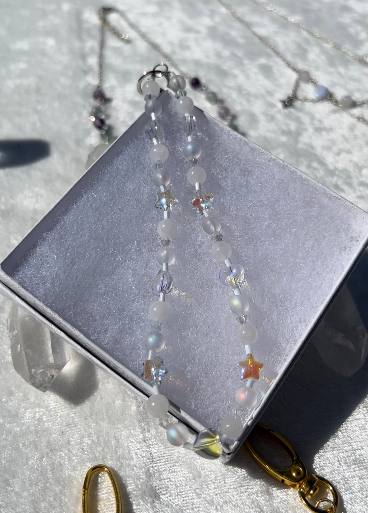 White Jade & Opalite Wristlets