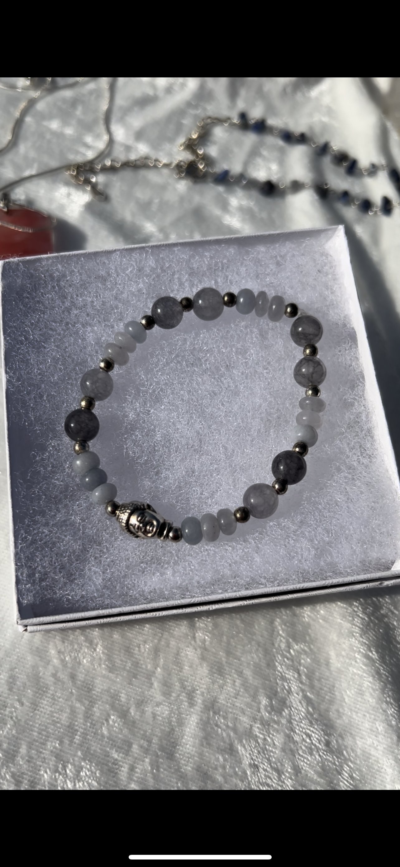 Angelite and Agate Bracelet