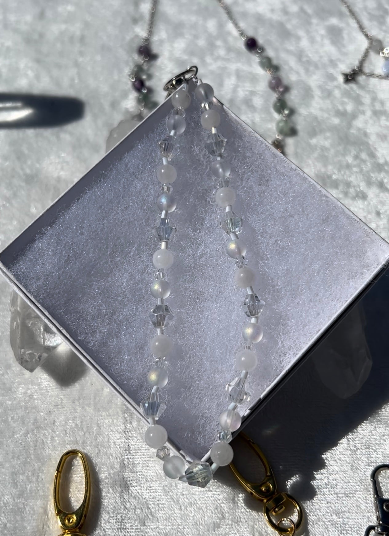 White Jade & Opalite Wristlets