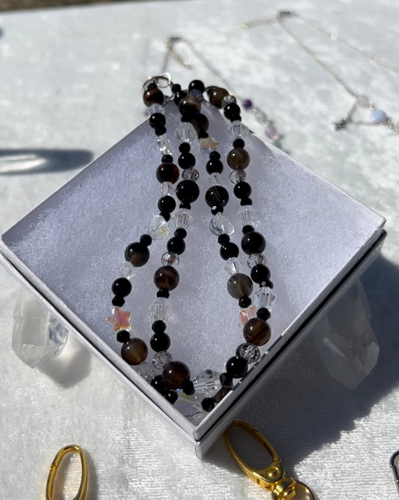 Black Onyx & Smoky Agate Wristlets