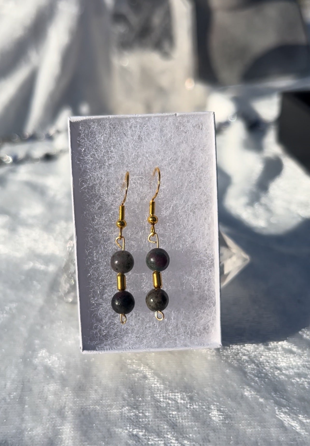 Ruby in Apatite Earrings