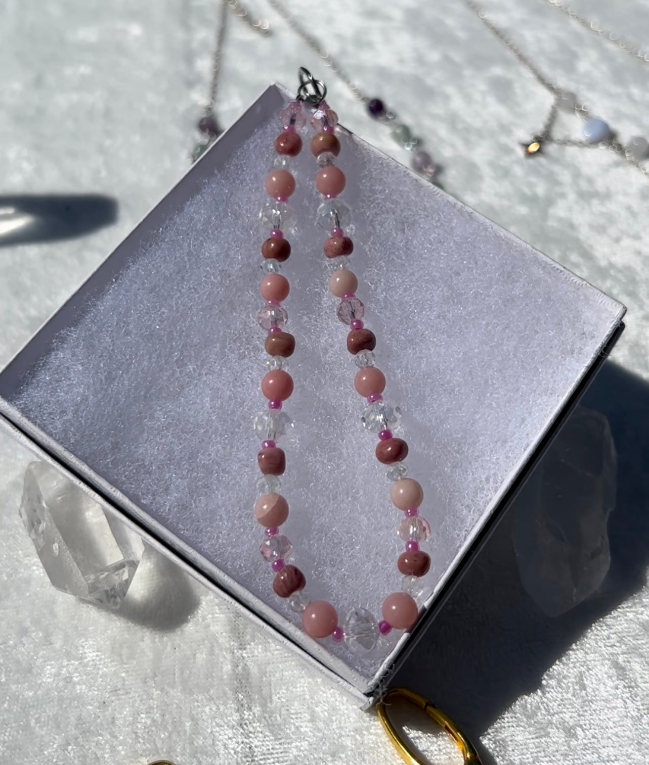 Rhodonite & Pink Opal Wristlets