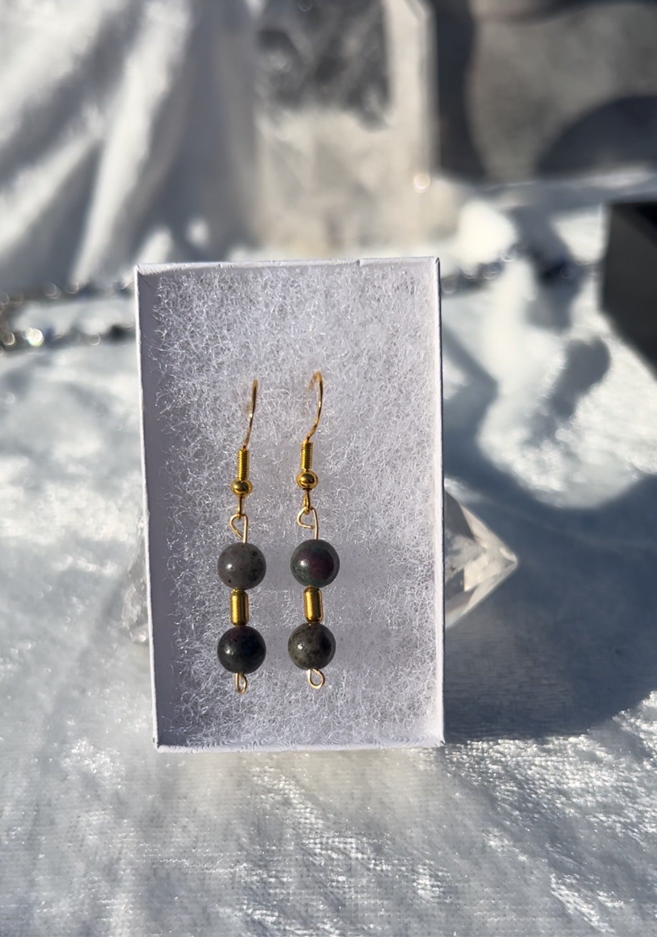 Ruby in Apatite Earrings