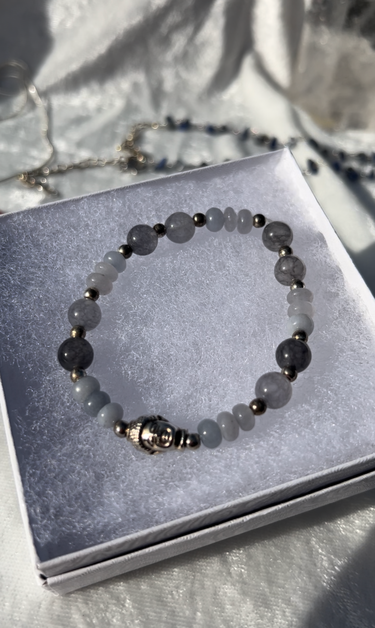 Angelite and Agate Bracelet