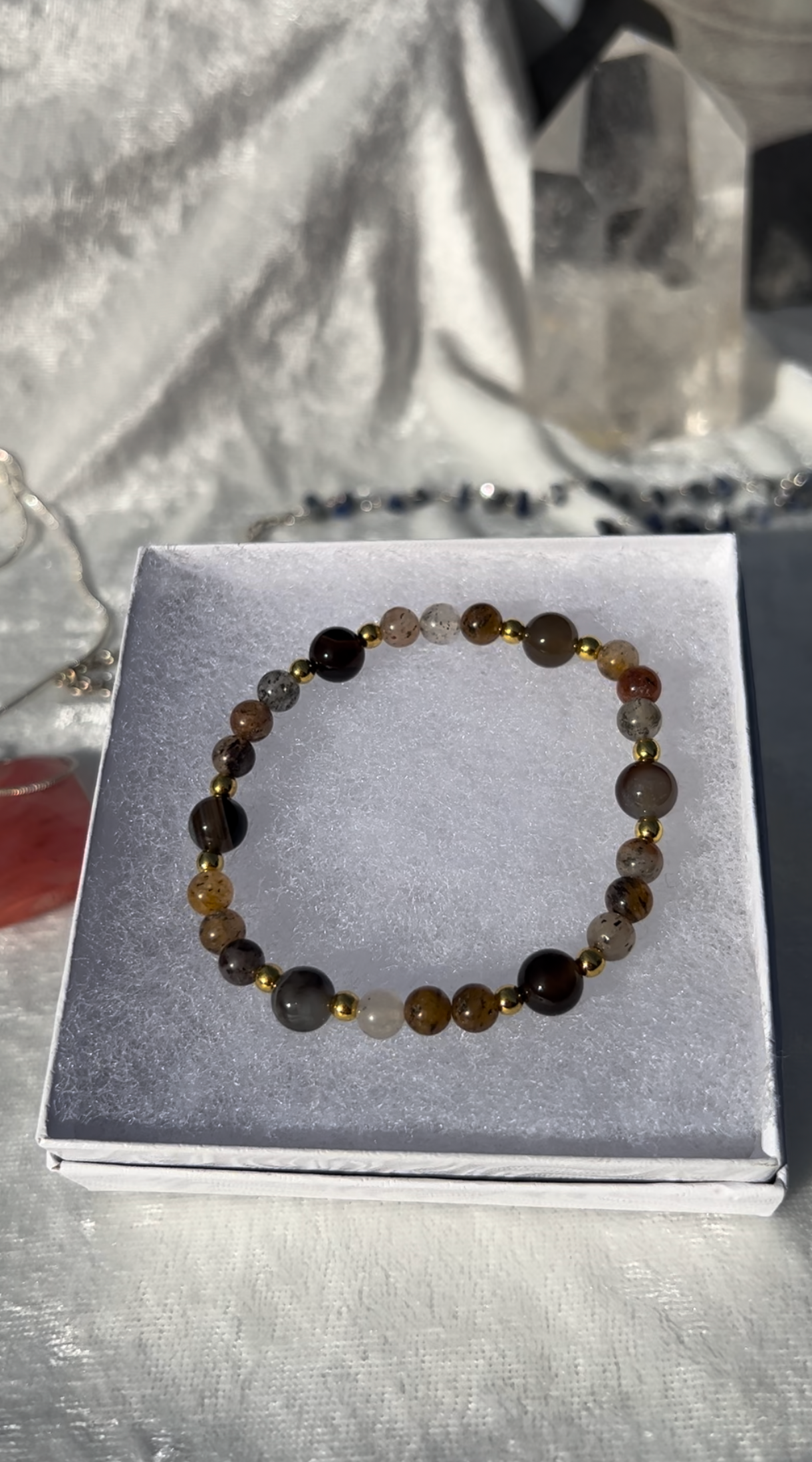 Lodolite and Smoky Agate Bracelet