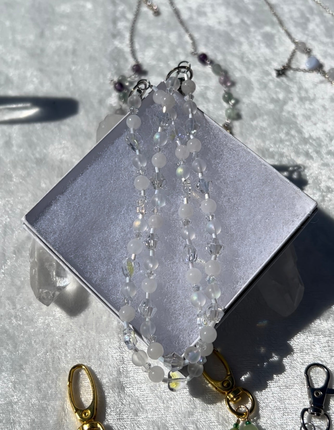 White Jade & Opalite Wristlets