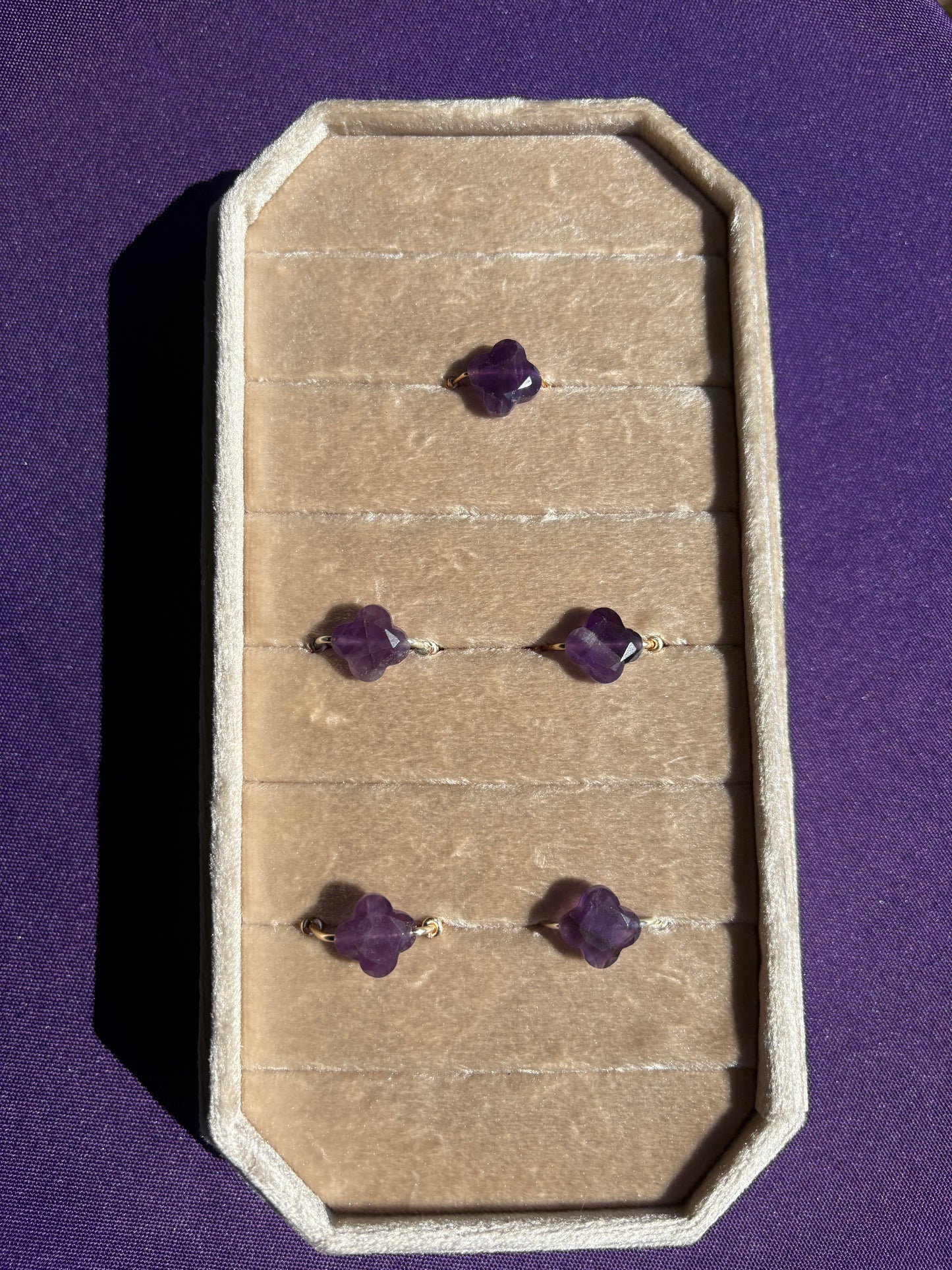 Amethyst Quatrefoil Rings