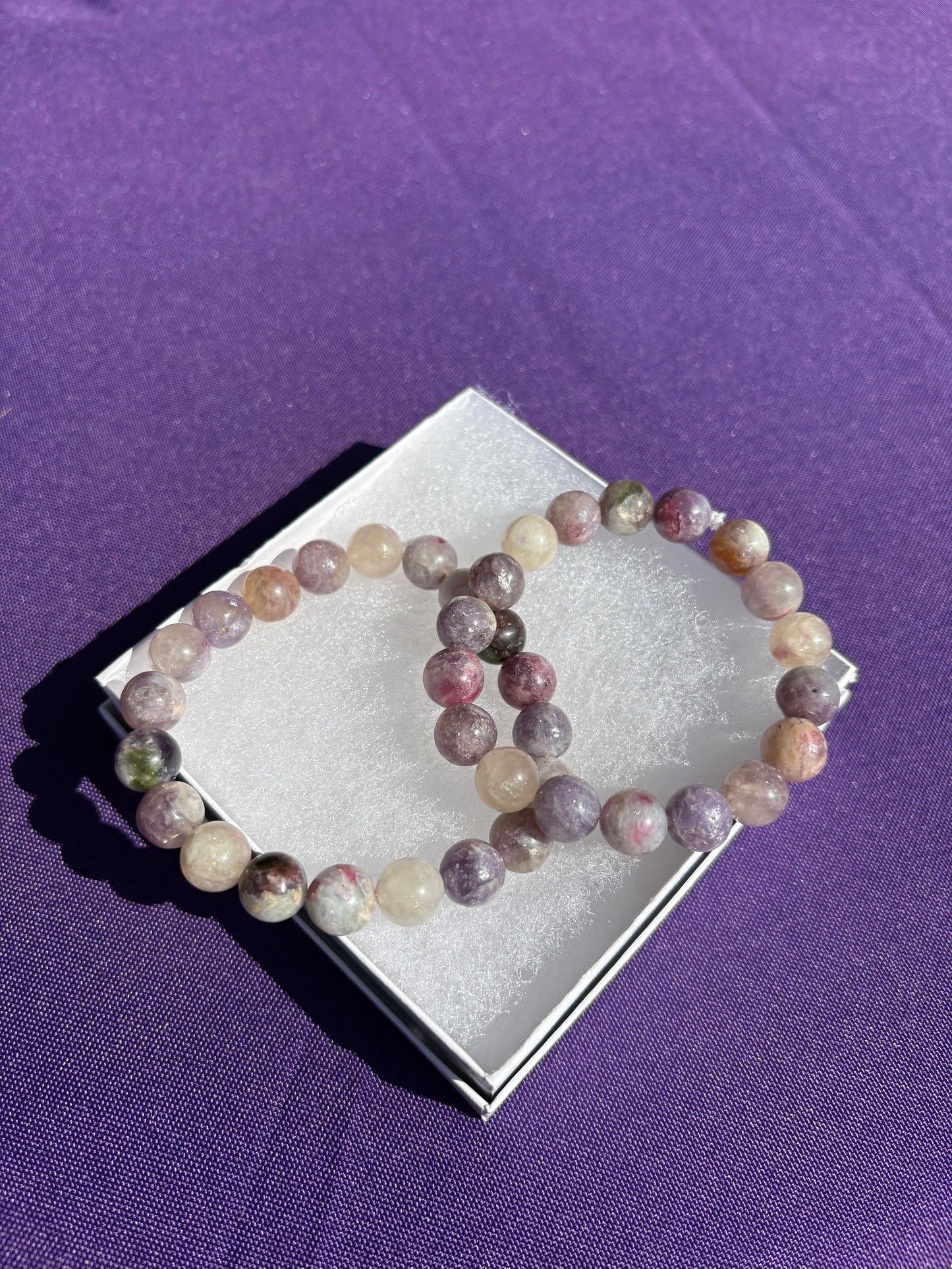 Pink Tourmaline in Lepidolite Bracelets