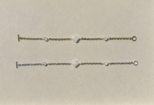 Clear Quartz Quatrefoil Bracelets