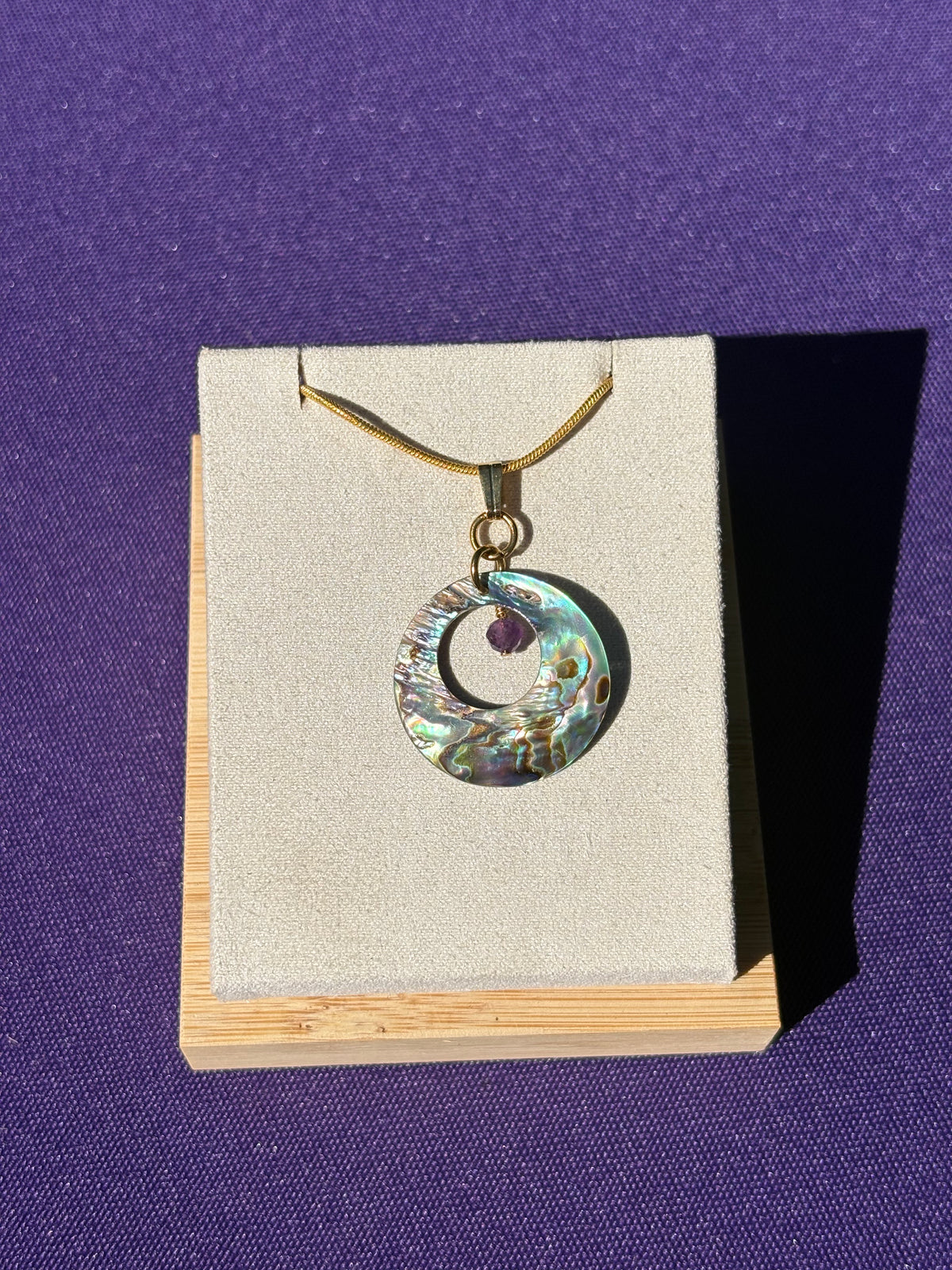Abalone Shell and Amethyst Pendant