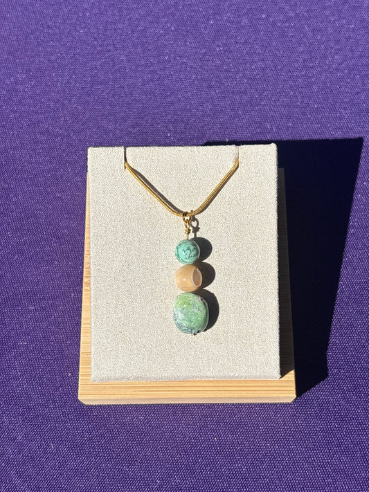 Peruvian Turquoise, Mother of Pearl, and Variscite Pendant