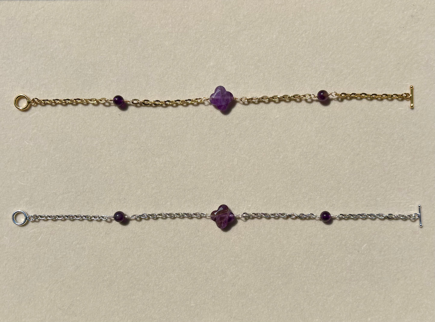 Amethyst Quatrefoil Bracelets