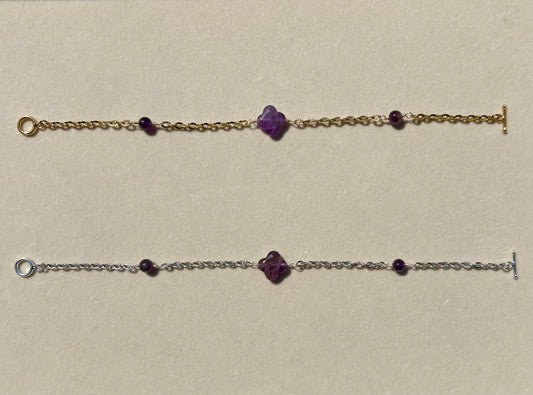 Amethyst Quatrefoil Bracelets
