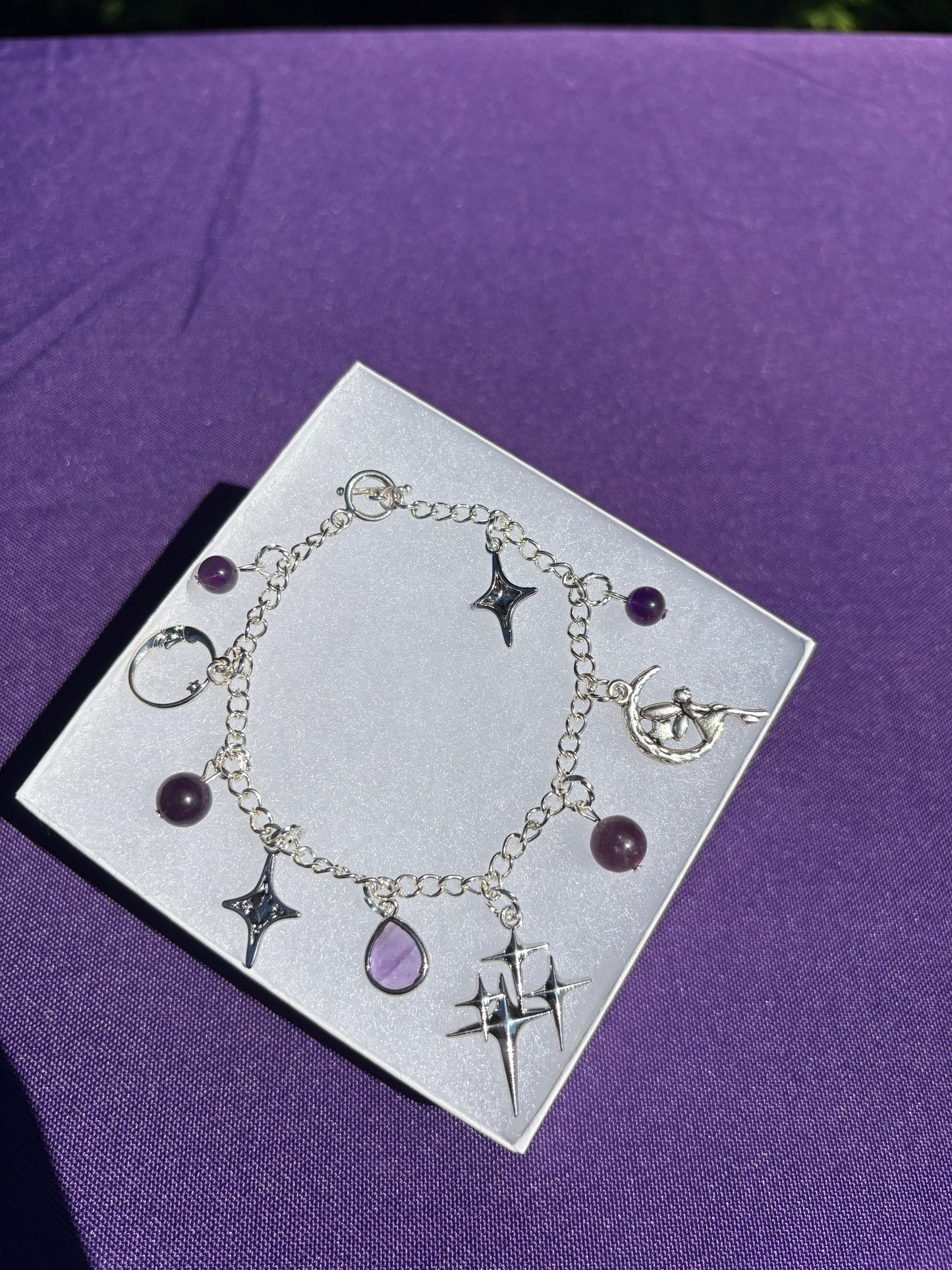 Amethyst & Lepidolite Fairy Night Charm Bracelets