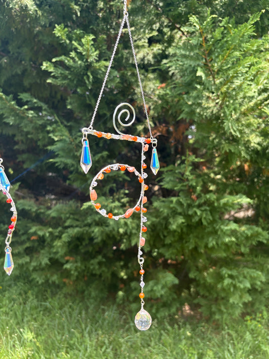 Carnelian and Sunstone Sacral Chakra Sun Catcher
