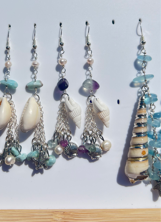Fluorite mermaid earrings
